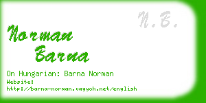 norman barna business card